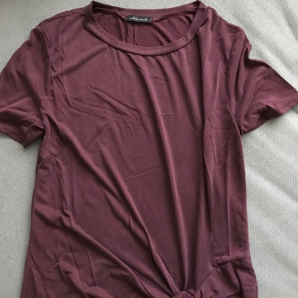 Wine Knotted Tunic Top - Picture 3 of 5